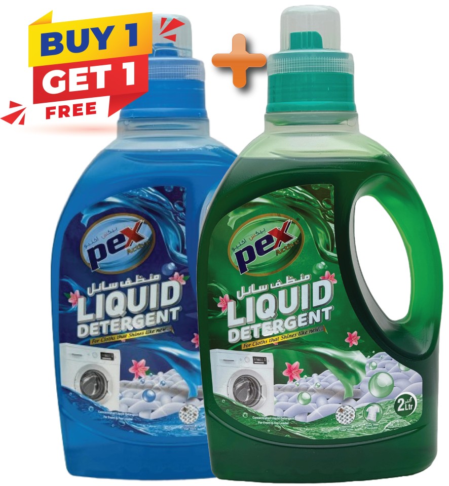 Pex Active® 1+1 Free Detergent Liquid- Front/Top Load -2000ml [P: 2pcs]